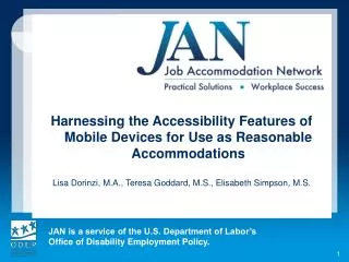 Harnessing the Accessibility Features of Mobile Devices for Use as Reasonable Accommodations