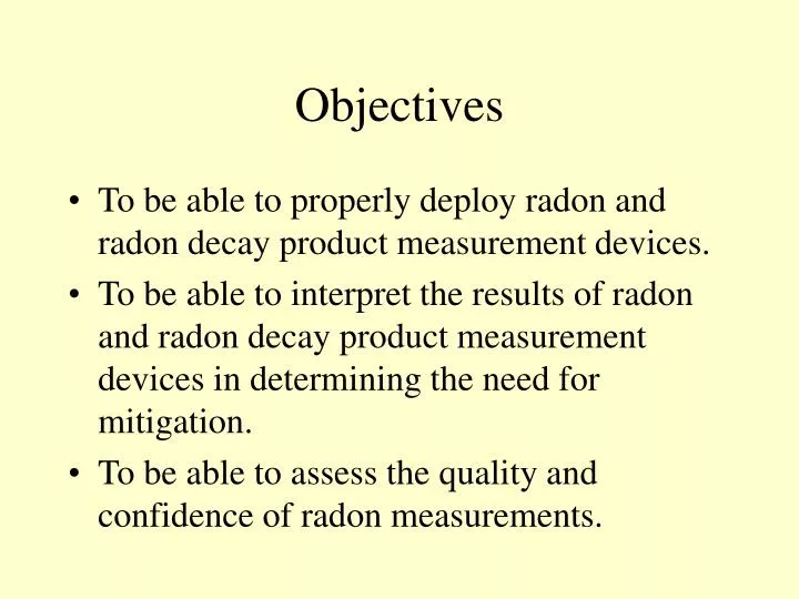 objectives