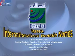 Amani M. Bin Sewaif Senior Engineer Services Operations &amp; Maintenance