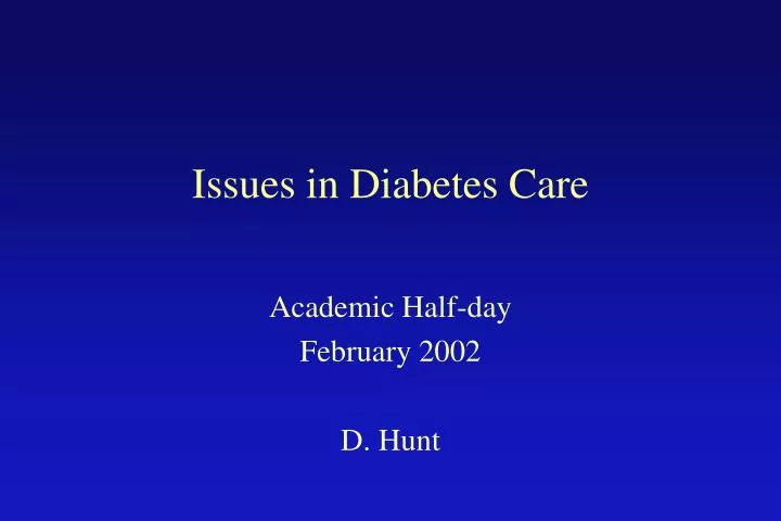 issues in diabetes care