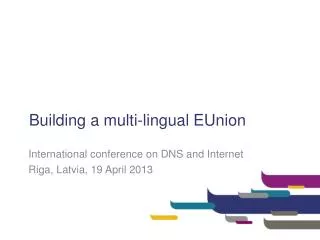 Building a multi-lingual EUnion
