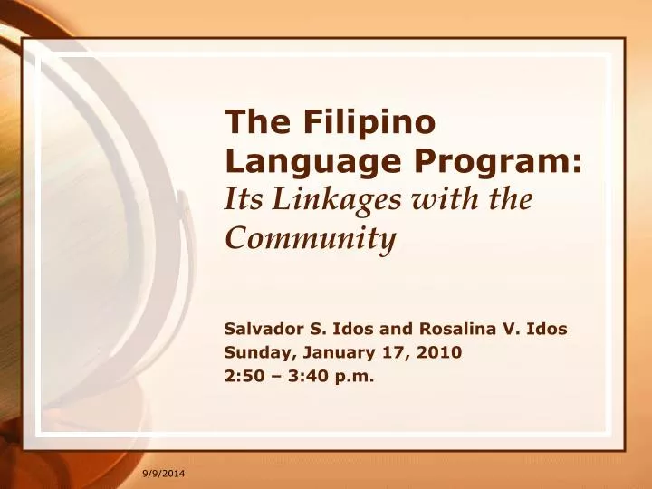 the filipino language program its linkages with the community