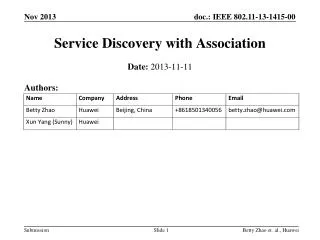 Service Discovery with Association