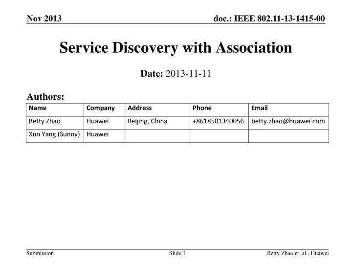 service discovery with association