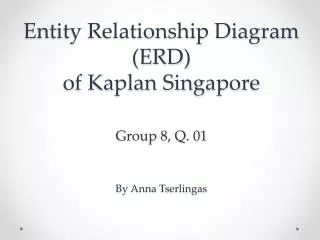 Entity Relationship Diagram (ERD) of Kaplan Singapore Group 8, Q. 01 By Anna Tserlingas
