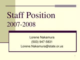 Staff Position 2007-2008