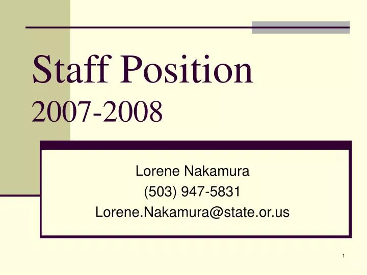 staff position 2007 2008