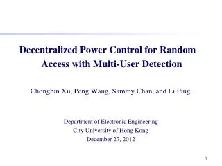 Decentralized Power Control for Random Access with Multi-User Detection