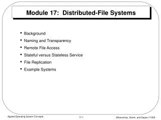 Module 17: Distributed-File Systems