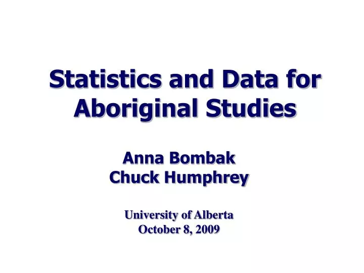 statistics and data for aboriginal studies