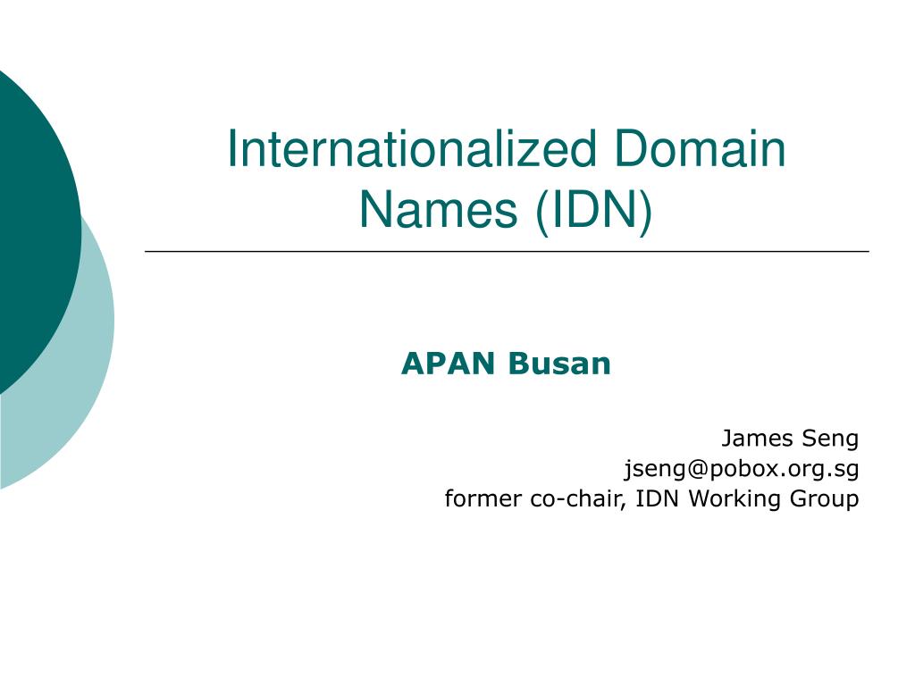 PPT - Internationalized Domain Names (IDN) PowerPoint Presentation ...