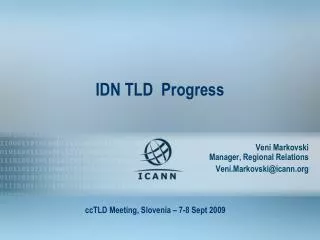IDN TLD Progress