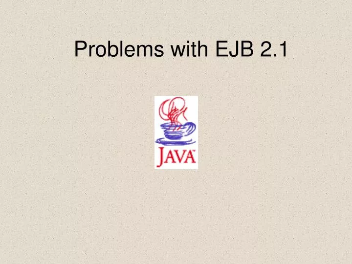 problems with ejb 2 1