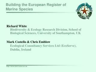 Building the European Register of Marine Species