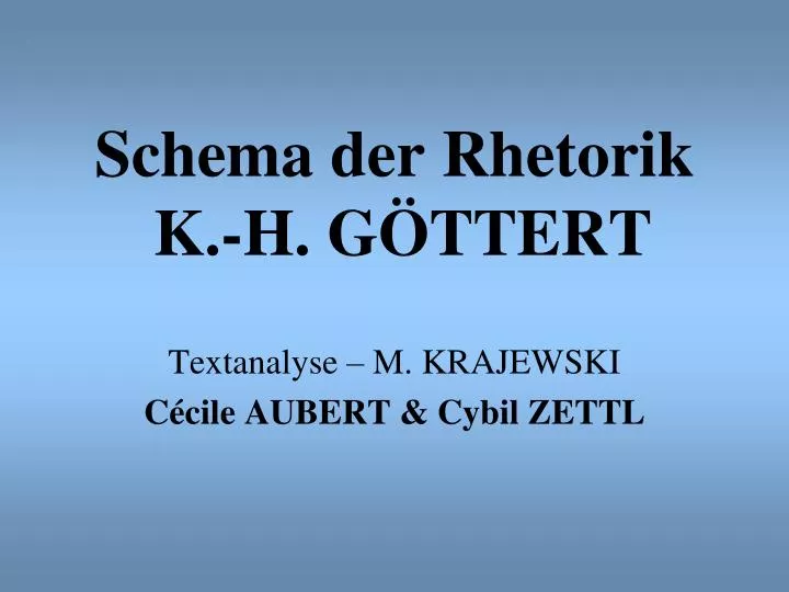 schema der rhetorik k h g ttert