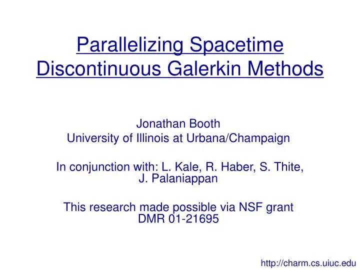 parallelizing spacetime discontinuous galerkin methods