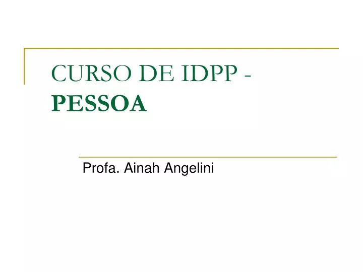 curso de idpp pessoa