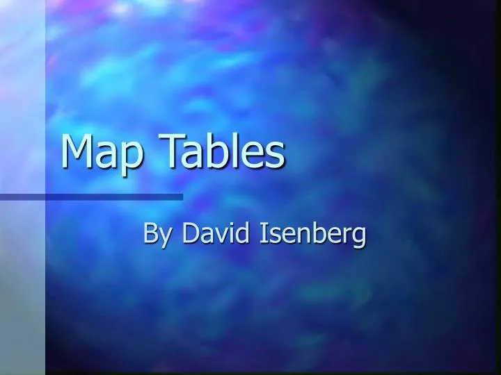 map tables