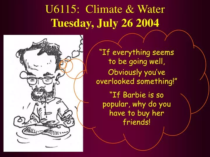 u6115 climate water tuesday july 26 2004