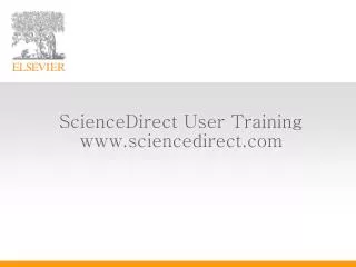sciencedirect user training www sciencedirect com