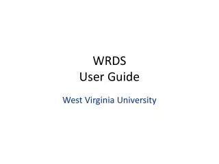WRDS User Guide