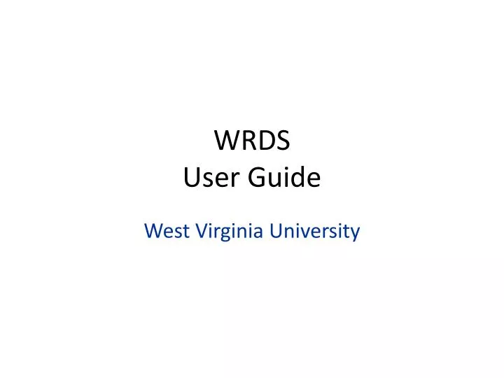 wrds user guide