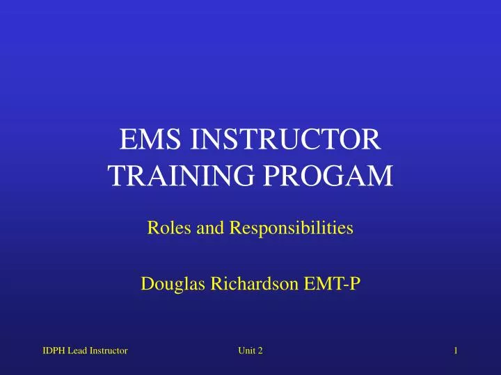 ems instructor training progam