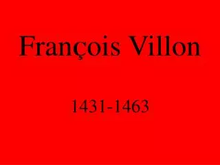 fran ois villon