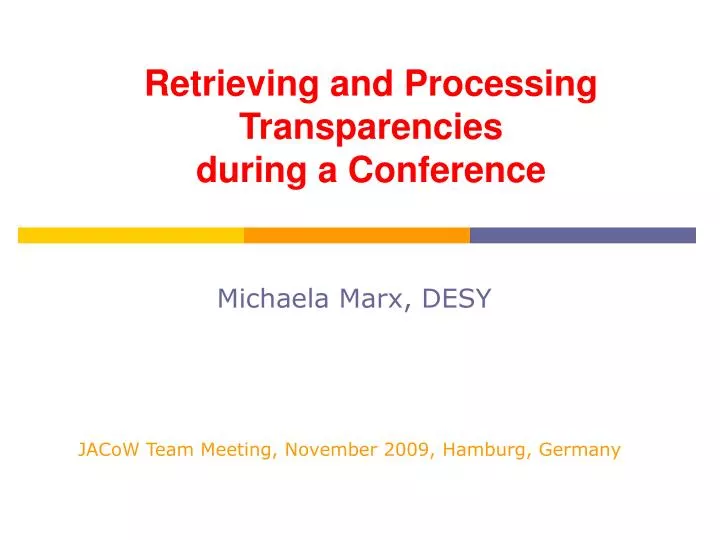 retrieving and processing transparencies during a conference