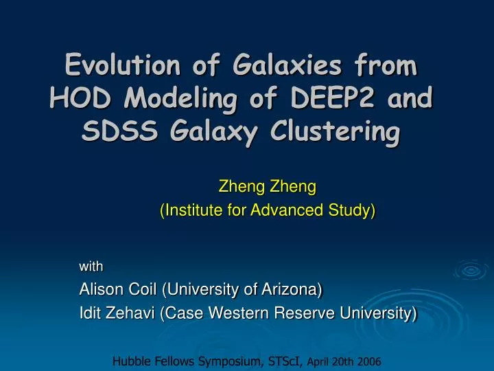 evolution of galaxies from hod modeling of deep2 and sdss galaxy clustering