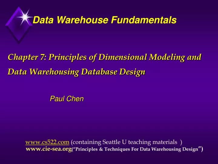 chapter 7 principles of dimensional modeling and data warehousing database design