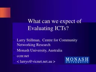 what can we expect of evaluating icts