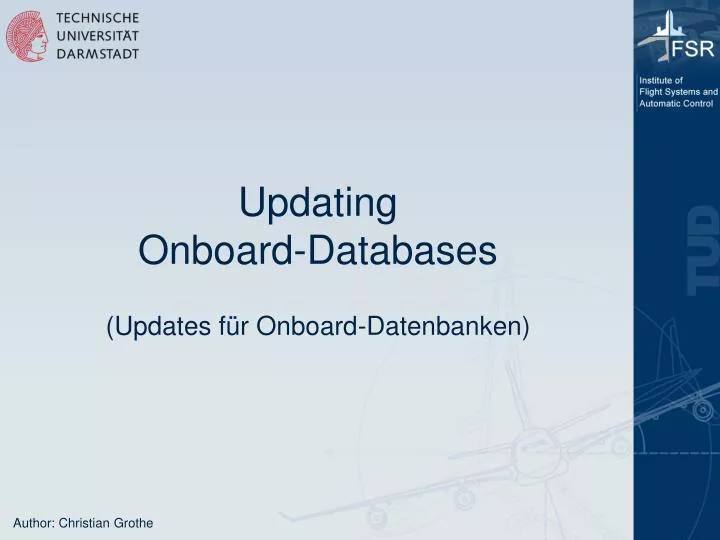updating onboard databases