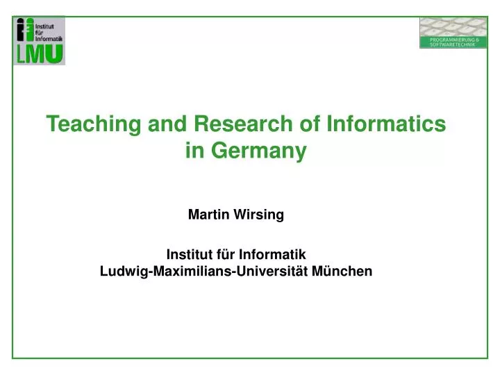 teaching and research of informatics in germany