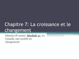 chapitre 7 la croissance et le changement