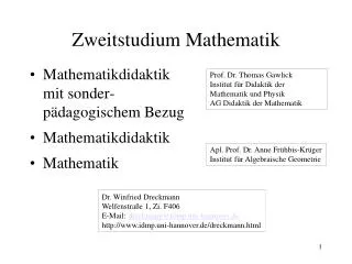 zweitstudium mathematik
