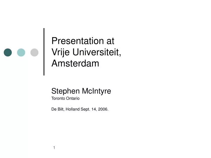 presentation at vrije universiteit amsterdam