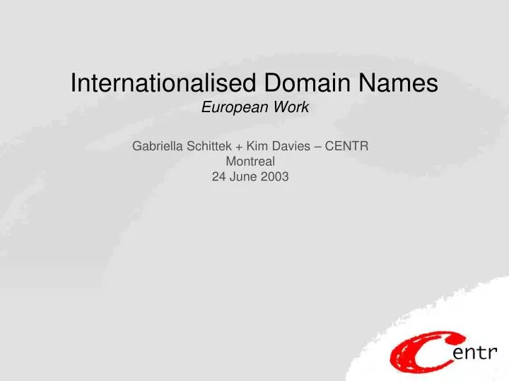 internationalised domain names european work