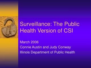 Surveillance: The Public Health Version of CSI