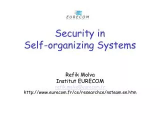Security in Self-organizing Systems