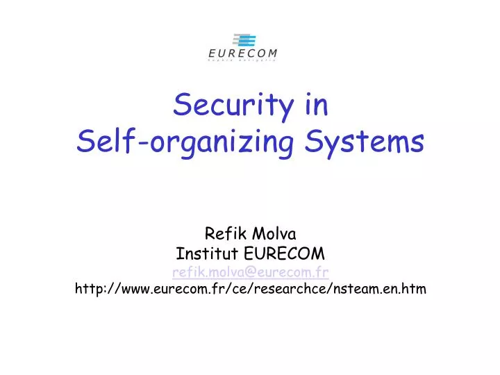 security in self organizing systems