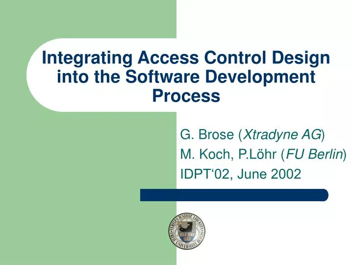 integrating access control design into the software development process