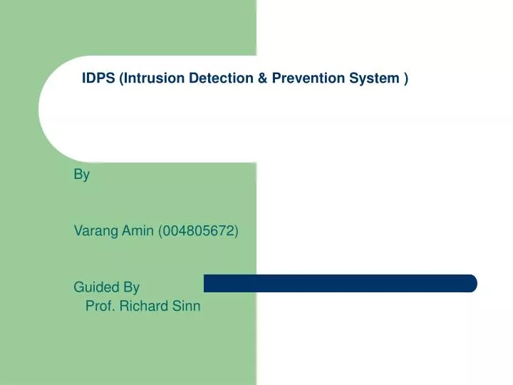 idps intrusion detection prevention system