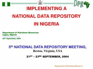 IMPLEMENTING A NATIONAL DATA REPOSITORY IN NIGERIA