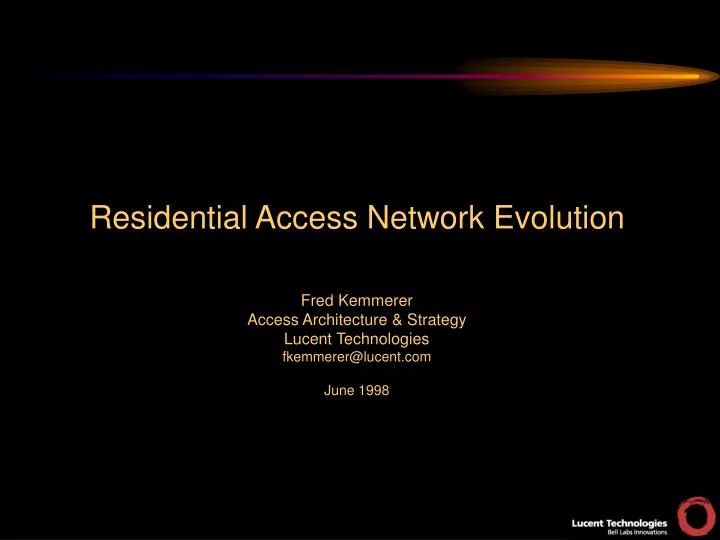 residential access network evolution