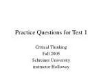 Practice Questions for Test 1