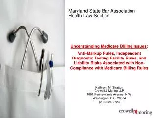 Maryland State Bar Association Health Law Section