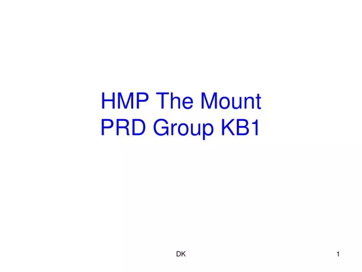 hmp the mount prd group kb1