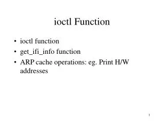 ioctl Function