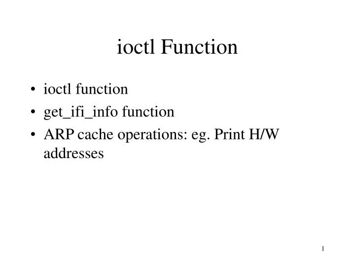 ioctl function